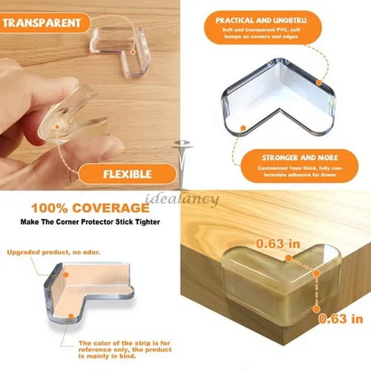 Clear Soft Corner Guards – Set of 4 Safety Table & Desk Protectors - MonoTronix