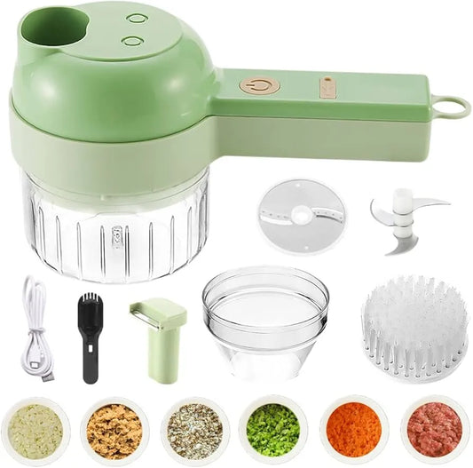 4-in-1 Rechargeable Electric Vegetable Cutter – Slicer, Chopper, Grinder & Peeler - MonoTronix