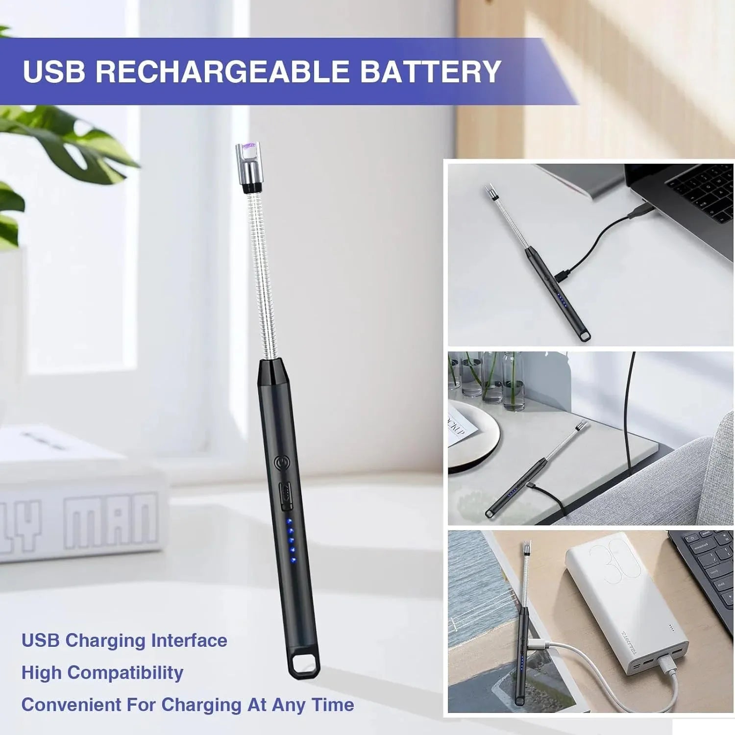 USB Rechargeable 360° Arc Lighter – Windproof Flexible Neck Electric Lighter - MonoTronix