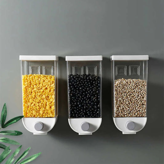 Wall-Mounted Grain Storage Box – 1500ml Kitchen Food Dispenser - MonoTronix