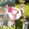 32-Hole Rocket Bubble Gun for Kids – Bubble Machine with Lights - MonoTronix