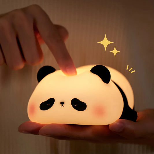 Cute Panda Night Light – Soft Silicone Portable Bedside Lamp