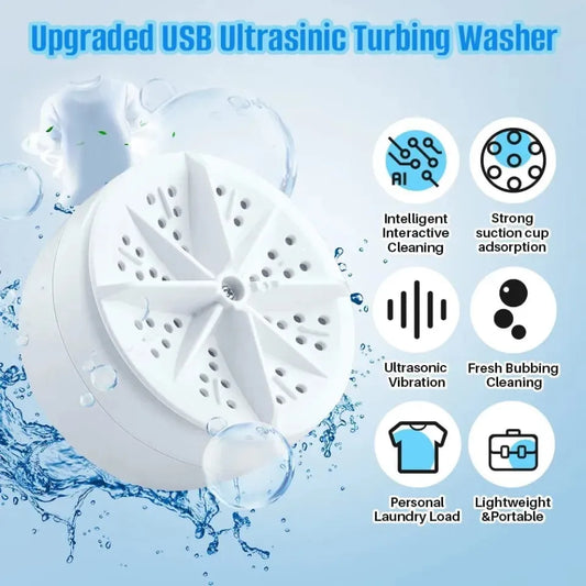 Portable USB Mini Turbo Washer – Ultrasonic Travel Washing Machine - MonoTronix