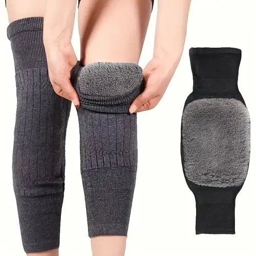 2Pcs/1 Pair Thermal Knee Warmer With Adjustable Straps — Pain Relief, Fleece Wool Support Pads for Men & Women - MonoTronix