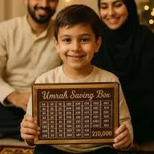 Umrah Saving Box – Premium Wooden Money Box (Dark Brown) - MonoTronix
